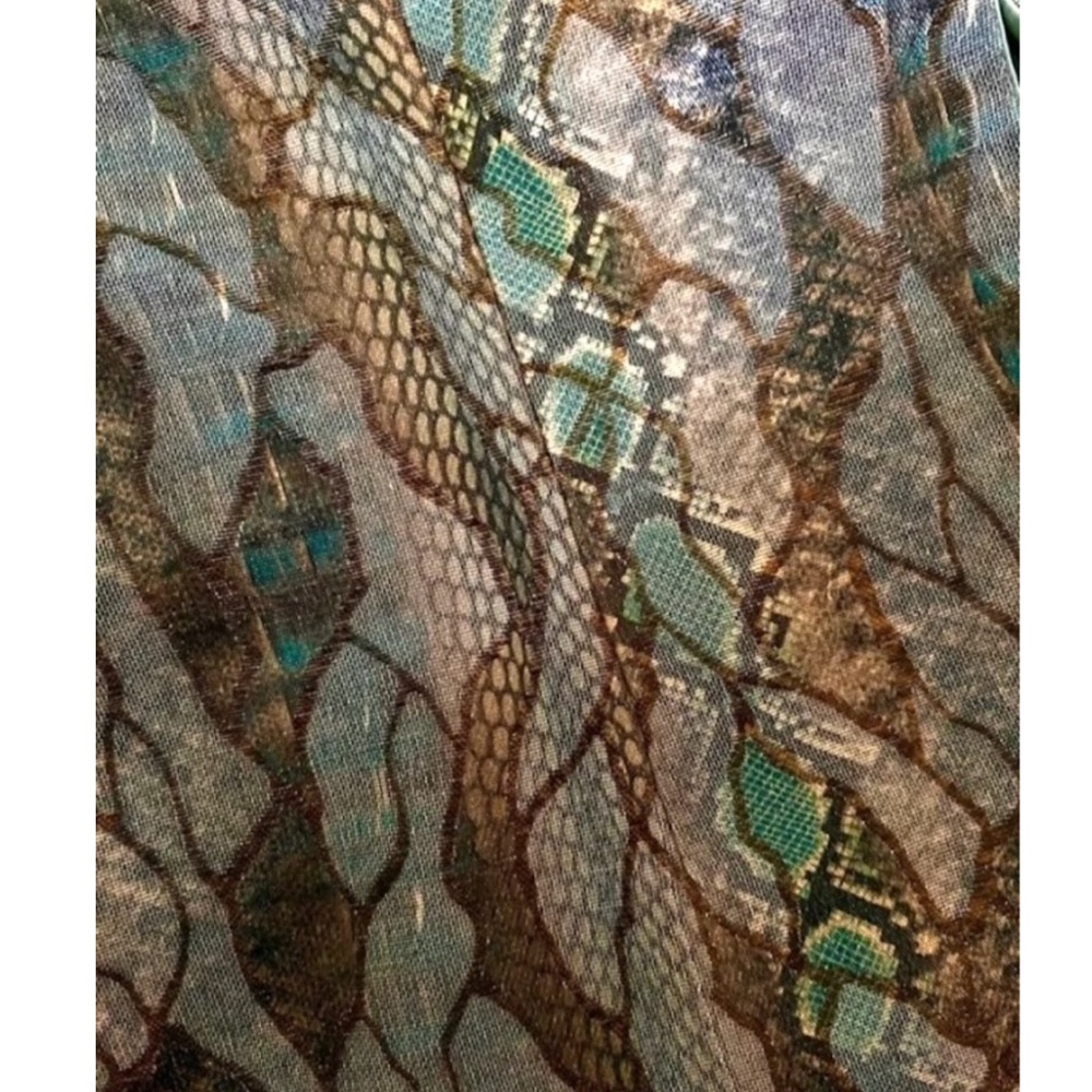 Vintage Metallic Brown Snake-Inspired Jacket • Seafoam Green Trim - Picture 2 of 15